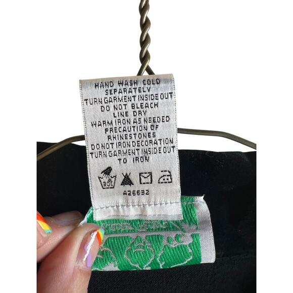 The Quacker Factory Velvet Roses Floral Embroidered Jacket Black Plus Size 1X - Picture 5 of 10